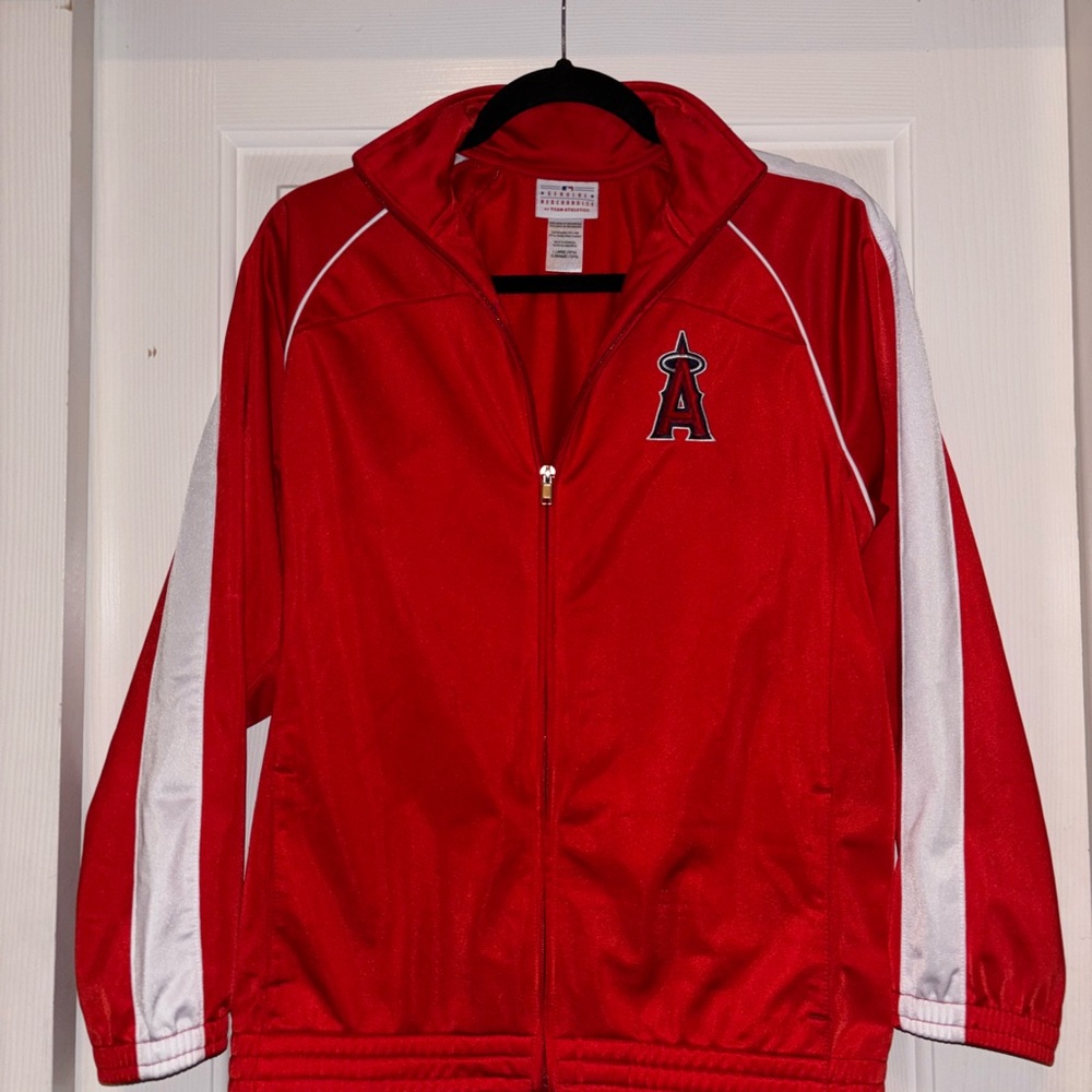 Red and White Zip-Up Jacket